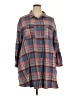 Umgee Plaid Blue 3/4 Sleeve Button-Down Shirt Size XXL - photo 1