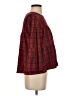 Madewell 100% Viscose Red Plaid Tiered Button-Back Top Size S - photo 4