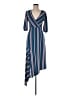 Topshop Stripes Blue Cocktail Dress Size 8 - photo 1