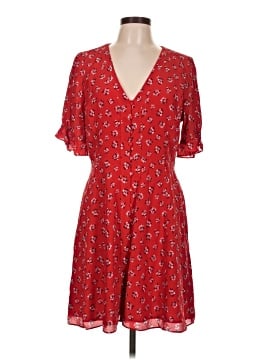 Madewell Silk Ruffle-Sleeve Button-Front Dress in Little Lilies (view 1)