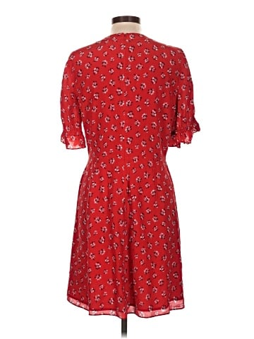 Madewell Silk Ruffle-Sleeve Button-Front Dress in Little Lilies (view 2)