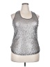 Xhilaration 100% Polyester Silver Sleeveless Top Size XXL - photo 1