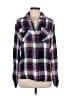 Sam Edelman 100% Rayon Plaid Blue Long Sleeve Button-Down Shirt Size L - photo 1