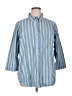 Only Necessities Stripes Blue 3/4 Sleeve Button-Down Shirt Size 1X - photo 1