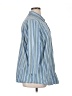 Only Necessities Stripes Blue 3/4 Sleeve Button-Down Shirt Size 1X - photo 4