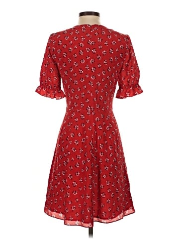 Madewell Silk Ruffle-Sleeve Button-Front Dress in Little Lilies (view 2)