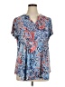 Westport Paisley Blue Short Sleeve Blouse Size 1X - photo 1