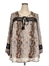 Signature Studio 100% Polyester Brown Long Sleeve Blouse Size 2X - photo 1
