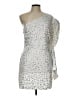Mac Duggal 100% Polyester Silver Cocktail Dress Size 10 - photo 1