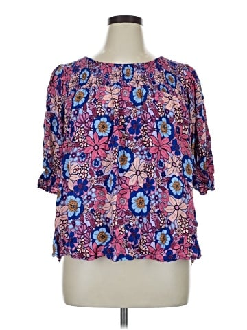 Terra & Sky Short Sleeve Blouse (view 1)