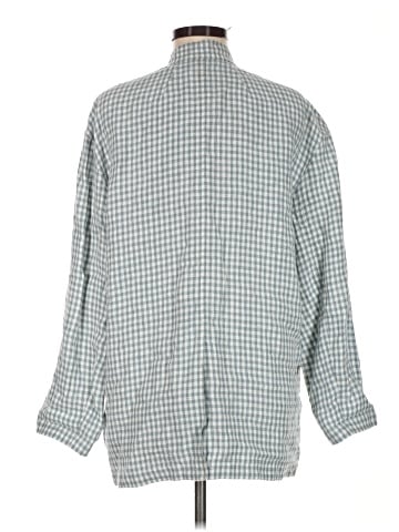Madewell Linen Collarless Blazer in Gingham Check (view 2)