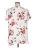 Rose + Olive 100% Polyester Floral Ivory Short Sleeve Blouse Size 1X - photo 2