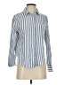 Caslon 100% Cotton Stripes Blue Long Sleeve Button-Down Shirt Size XS - photo 1
