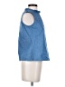 Allegra K 100% Cotton Blue Sleeveless Blouse Size XS - photo 4