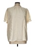 Fashion 100% Polyester Ivory Short Sleeve Blouse Size L (estimated) - photo 1