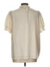 Fashion 100% Polyester Ivory Short Sleeve Blouse Size L (estimated) - photo 2