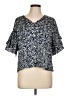 Vince Camuto 100% Polyester Blue Short Sleeve Blouse Size L - photo 1
