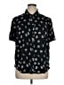 Talbots Floral Black Short Sleeve Button-Down Shirt Size XL - photo 1
