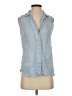 Equipment Blue Sleeveless Button-Down Shirt Size XS - photo 1