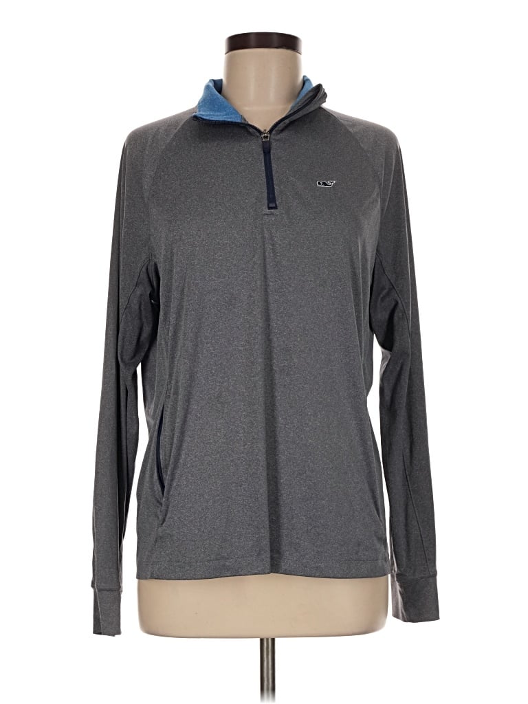 Pre-owned Vineyard Vines Performance Long Sleeve Polo Shirt In Gray