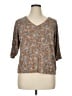 J.Jill Brown 3/4 Sleeve Blouse Size XL Petite - photo 1