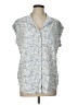 JACHS 100% Rayon Paisley Blue Sleeveless Button-Down Shirt Size L (estimated) - photo 1
