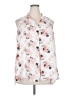Massini Floral White Sleeveless Button-Down Shirt Size 2X - photo 1