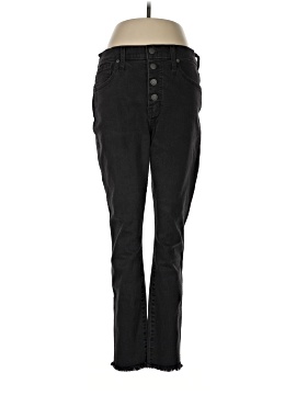 Madewell Petite 10" High-Rise Skinny Jeans in Berkeley Black: Button-Through Edition (view 1)