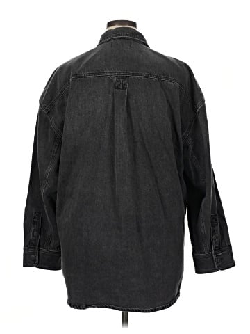 Madewell Denim Oversized Cargo Shirt Jacket in Lunar Wash (view 2)
