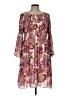 Elle 100% Polyester Paisley Multi Color Burgundy Casual Dress Size L - photo 1