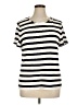 Talbots Stripes Ivory Short Sleeve Top Size XL - photo 1