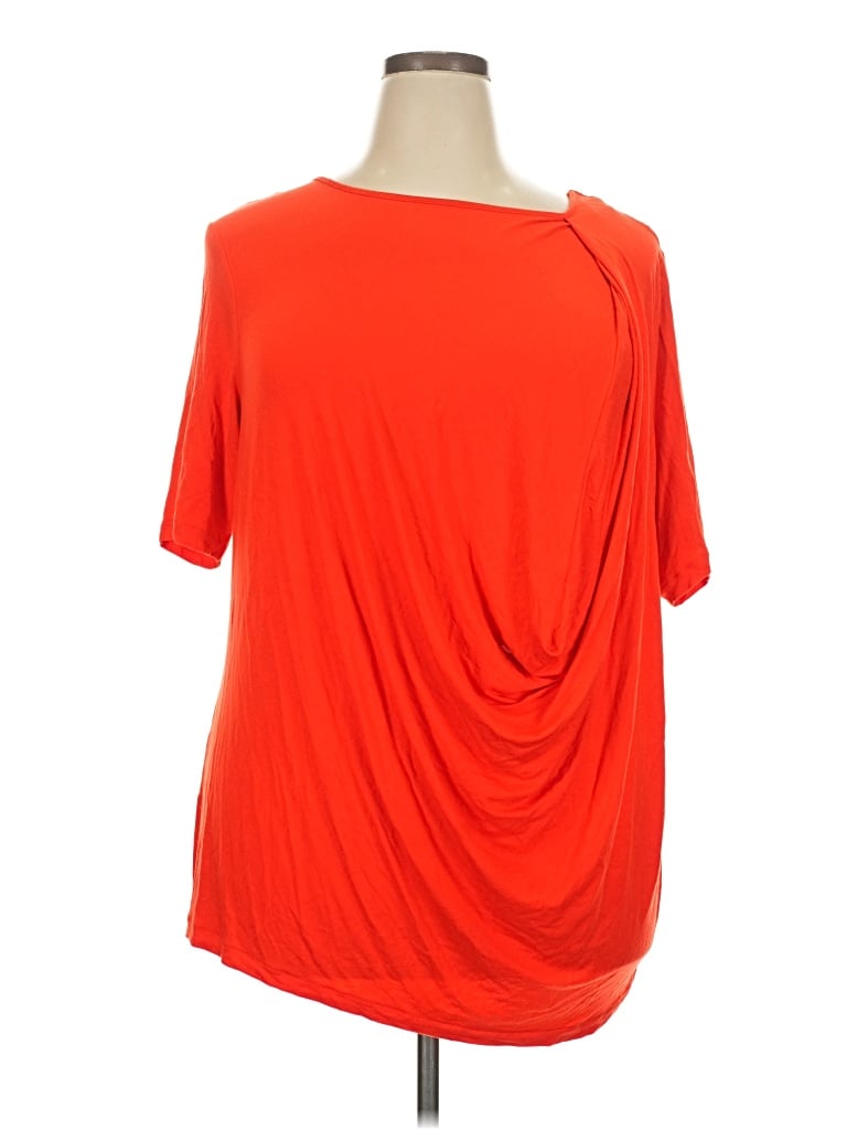 Pre-owned Universal Standard Short Sleeve Top Orange Cowl Neck Tops