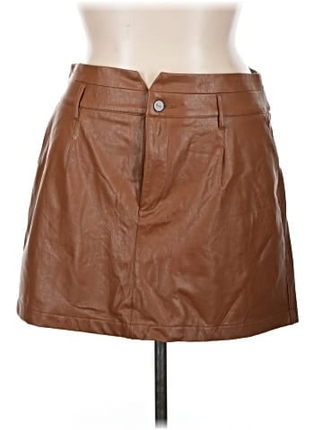 Paige Faux Leather Skirt (view 1)