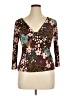 Ninety Brown 3/4 Sleeve Top Size XL - photo 1