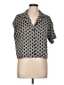 Pleione 100% Polyester Black Short Sleeve Blouse Size L - photo 1