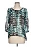 BCX 100% Polyester Teal 3/4 Sleeve Blouse Size L - photo 1