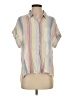 Rails Stripes Gray Short Sleeve Blouse Size S - photo 1