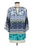 A. Byer 100% Polyester Blue 3/4 Sleeve Blouse Size M - photo 2