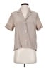 Everlane 100% Silk Metallic Tan Short Sleeve Silk Top Size 2 - photo 1