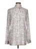 E3 by Etcetera Paisley Silver Long Sleeve Blouse Size 12 - photo 1