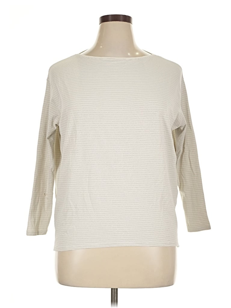 Pre-owned Lululemon Athletica 3/4 Sleeve T-shirt In Ivory