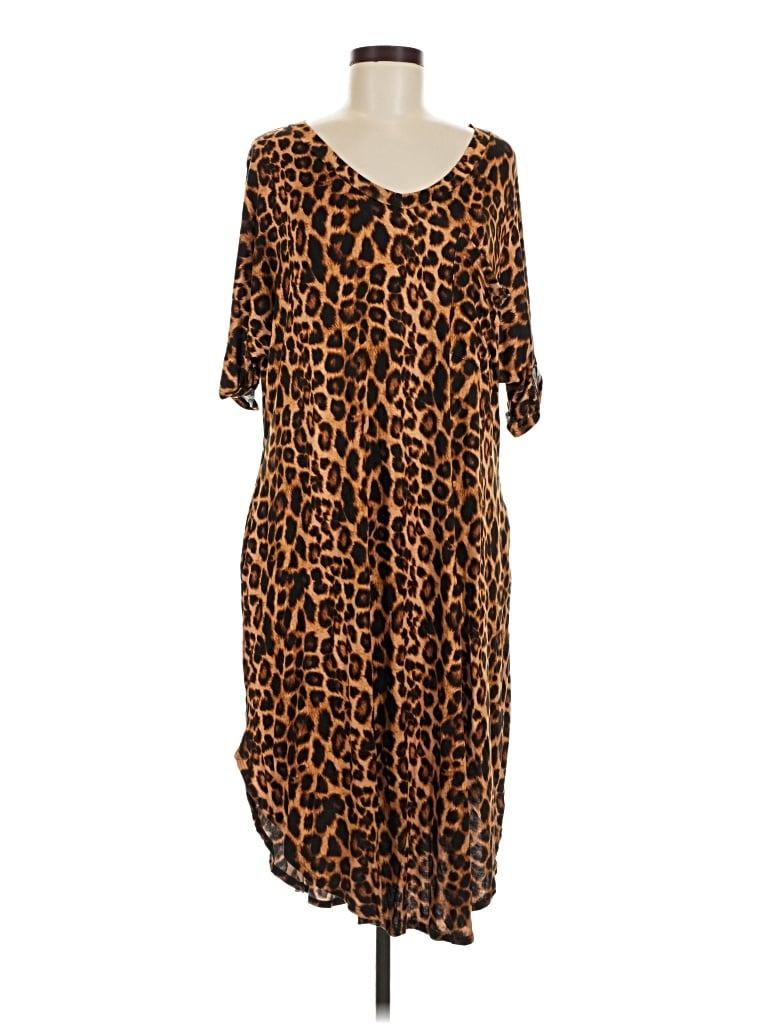 Pre-owned Lucky & Blessed Casual Dress In Brown
