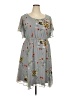 Torrid 100% Polyester Floral Gray Casual Dress Size 2X Plus (2) - photo 1