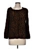 Talbots 100% Viscose Animal Print Brown Long Sleeve Blouse Size M - photo 1