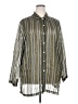 Valerie Stevens Stripes Green 3/4 Sleeve Button-Down Shirt Size 2X - photo 1