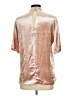 A.L.C. Metallic Silver Short Sleeve Blouse Size 8 - photo 2