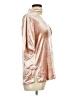 A.L.C. Metallic Silver Short Sleeve Blouse Size 8 - photo 4