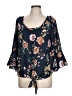 Byline by BYER CA 100% Polyester Blue 3/4 Sleeve Blouse Size L - photo 1