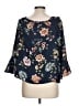 Byline by BYER CA 100% Polyester Blue 3/4 Sleeve Blouse Size L - photo 2