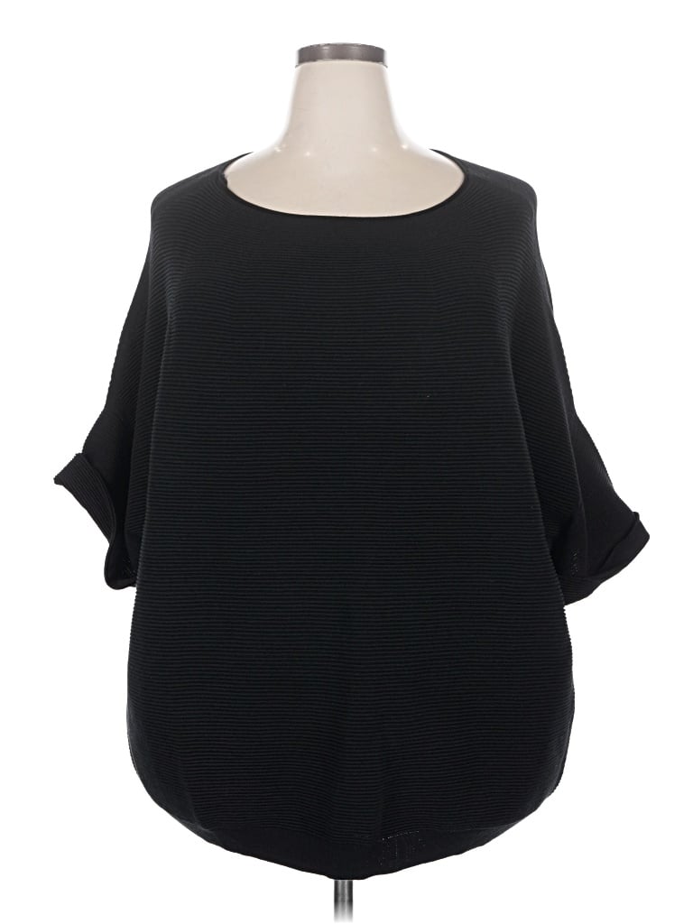 Pre-owned Lafayette 148 3/4 Sleeve T-shirt In Black